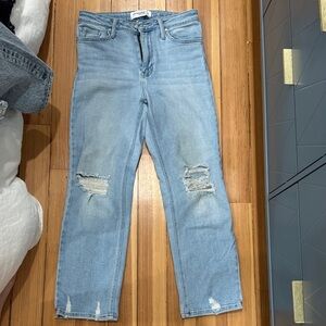 Light wash jeans. distressed